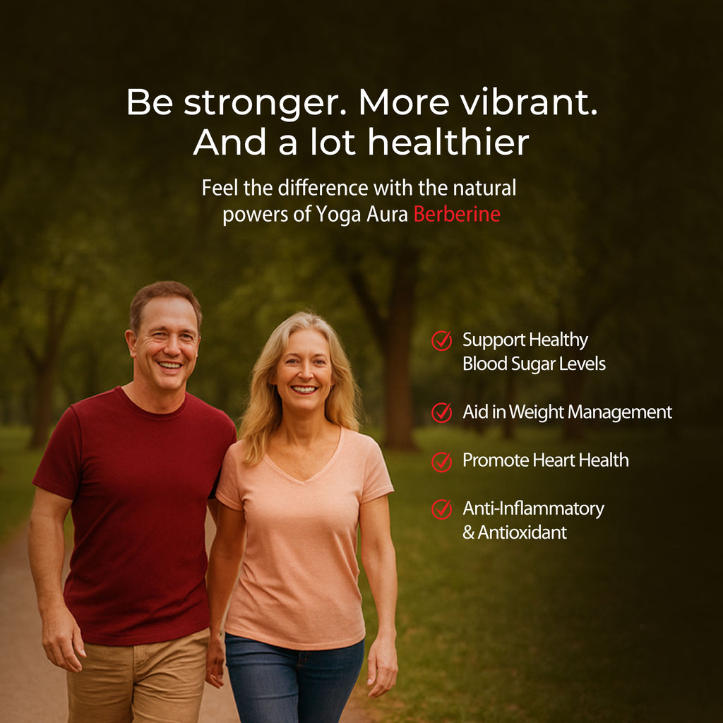 Yoga Aura 100% Pure Berberine – 500 mg of clinically studied berberine HCl, Lab tested, non-GMO & vegan | Health Canada Licensed NPN  80122843