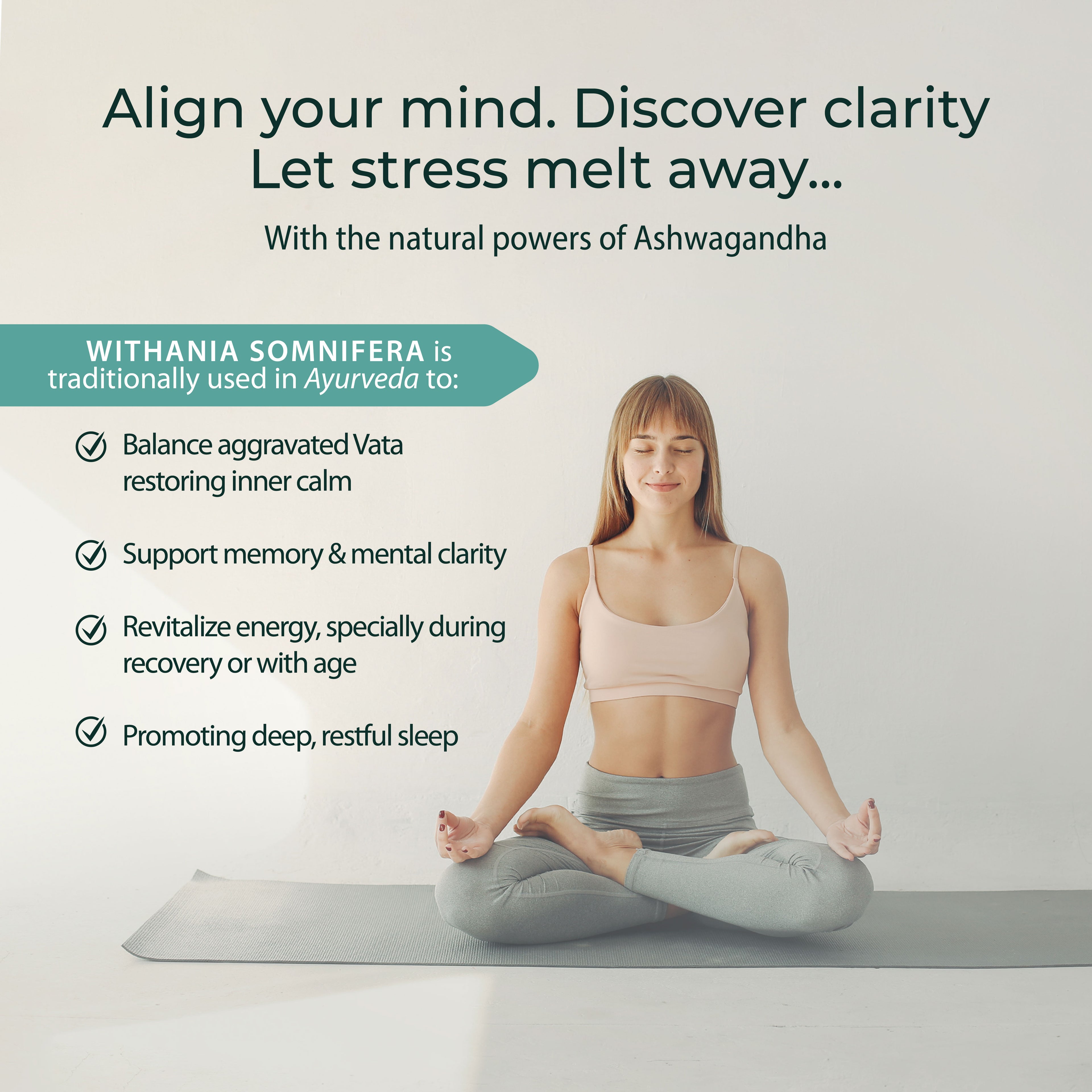 Yoga Aura Ashwagandha + L-Theanine + Magnesium Tri-Formula Capsules | Calm Focus & Relaxation Support